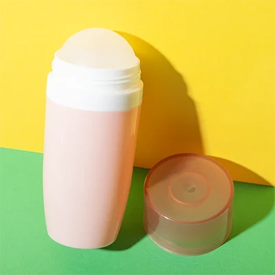 PPプラスチック製 50ml カーブ型ピンクロールオンボトル - 5個