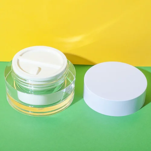 30g dual compartment acrylic cream jar with divided inner container - 2