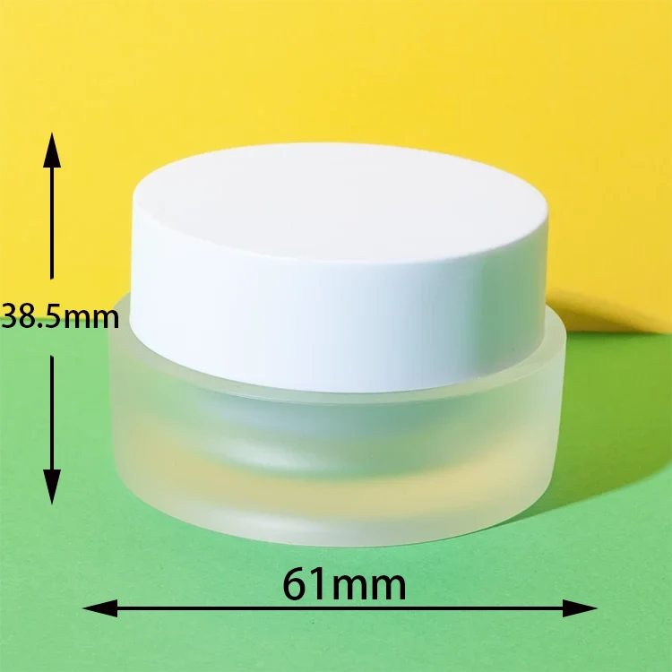 frosted acrylic 15g 50g cream jar with white abs lid - 2