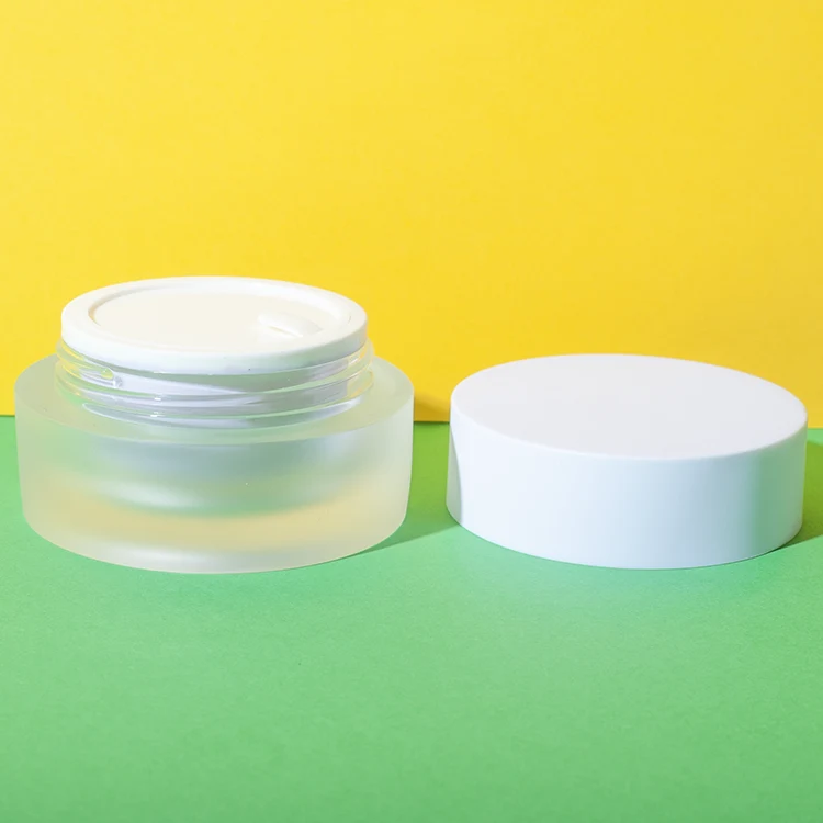 frosted acrylic 15g 50g cream jar with white abs lid - 3