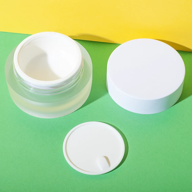 frosted acrylic 15g 50g cream jar with white abs lid - 4