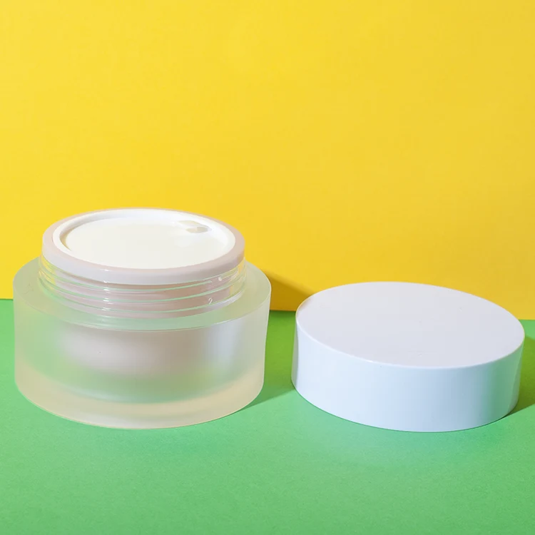 frosted acrylic 15g 50g cream jar with white abs lid - 6