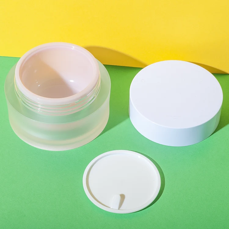 frosted acrylic 15g 50g cream jar with white abs lid - 7