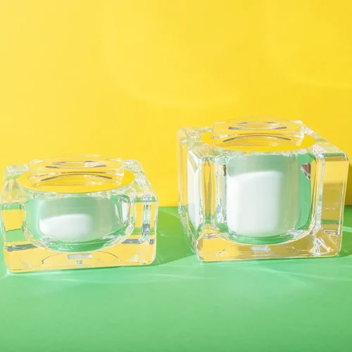 minimalist square acrylic cosmetic cream jar 30g 50g - 1