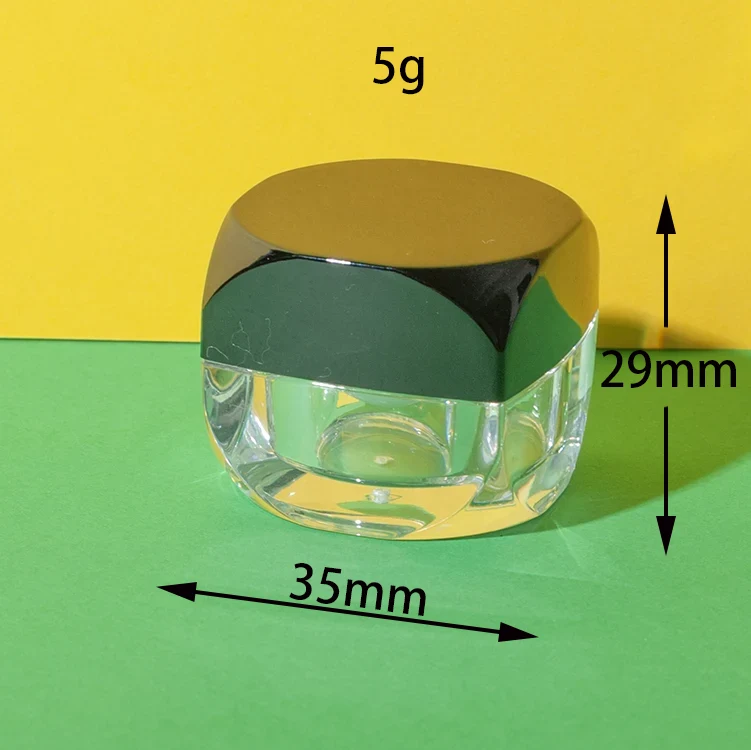 square acrylic cosmetic cream jar 5g 10g 15g - 2