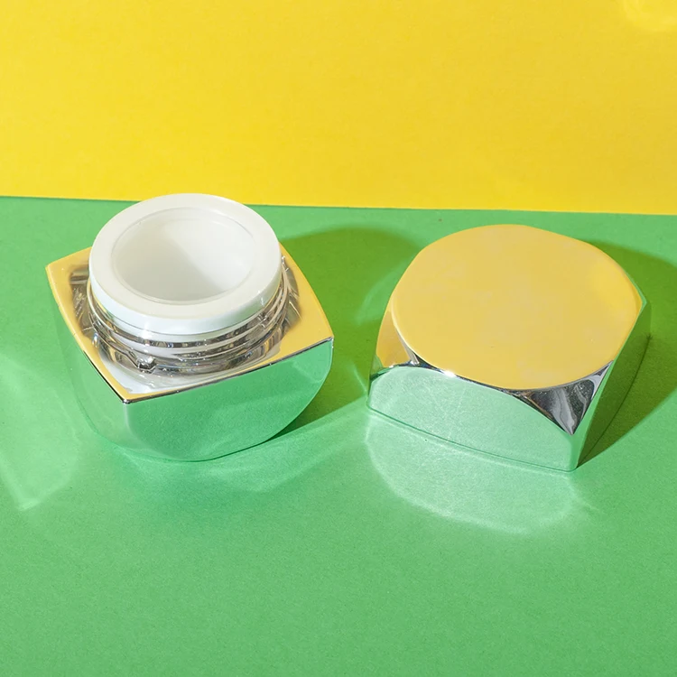 square acrylic cosmetic cream jar 5g 10g 15g - 5