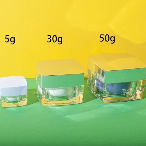square acrylic cosmetic cream jar 5g 30g 50g - 1