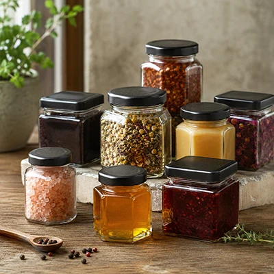 square and hexagonal jars - 111