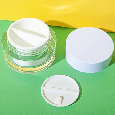 30g dual compartment acrylic cream jar with divided inner container - 4