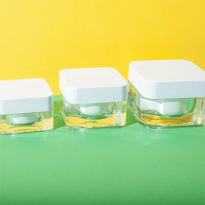 rounded square 15g 30g 50g cosmetic cream jar with white lid - 8