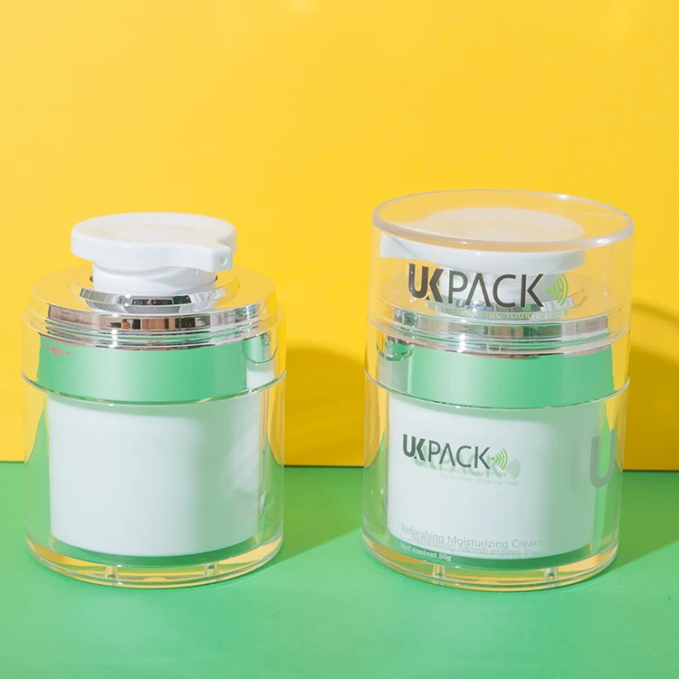 acrylic airless jar with electroplated collar 50g - 1