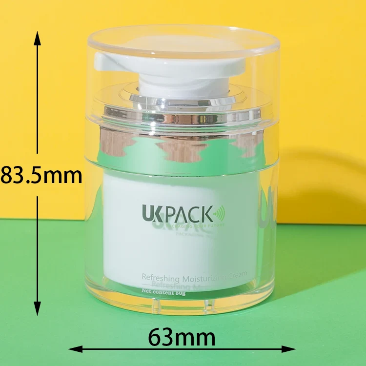 acrylic airless jar with electroplated collar 50g - 2