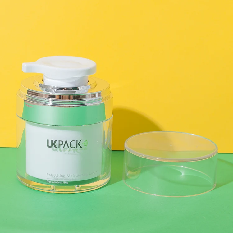 acrylic airless jar with electroplated collar 50g - 3