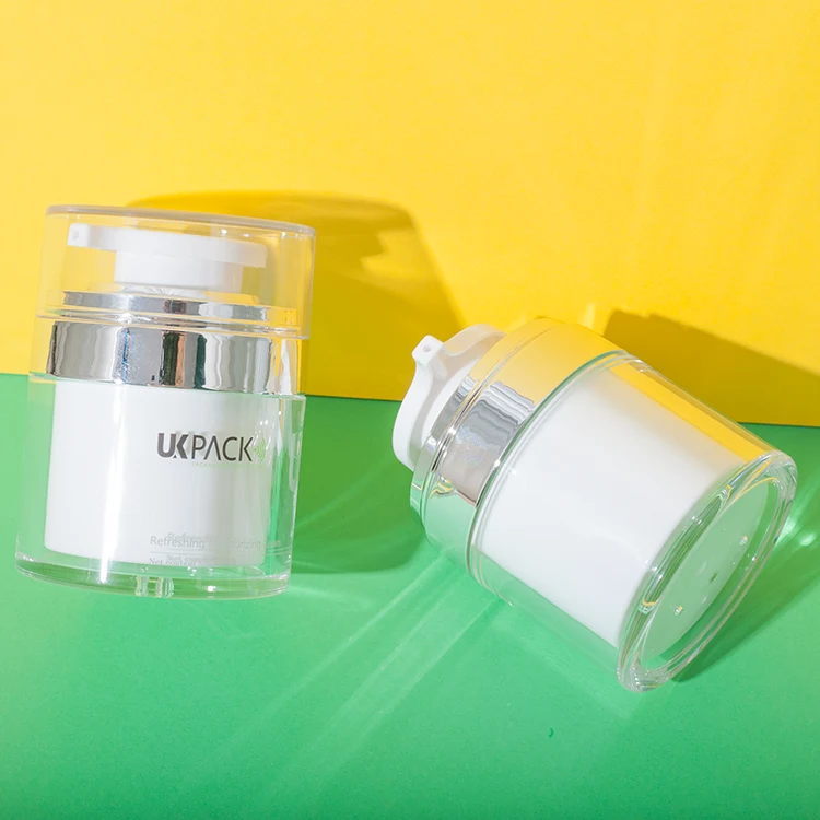 acrylic airless jar with electroplated collar 50g - 4