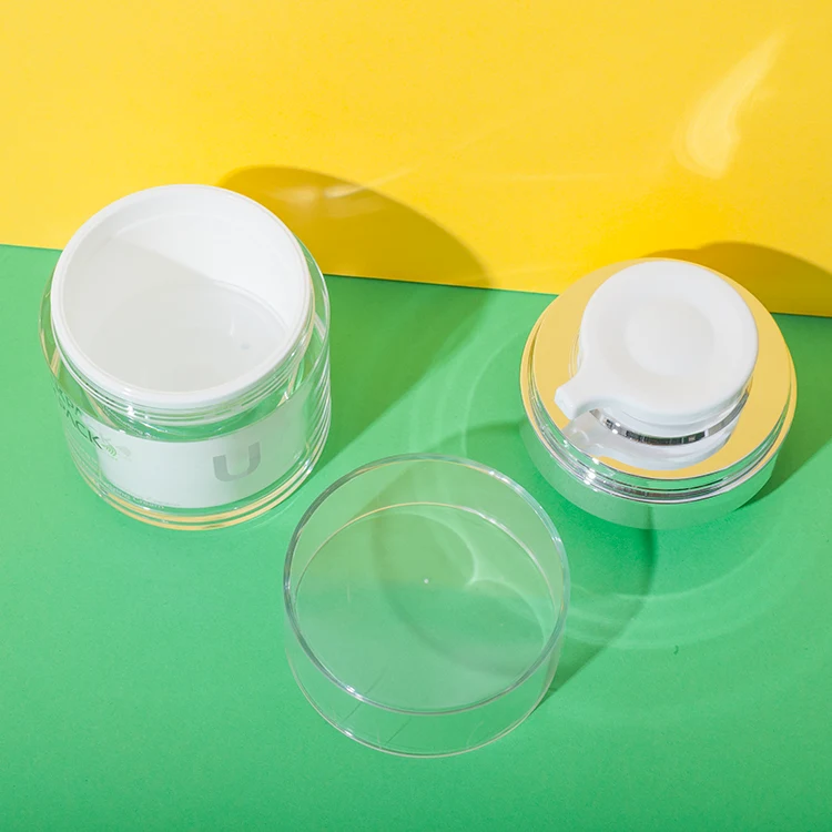 acrylic airless jar with electroplated collar 50g - 5
