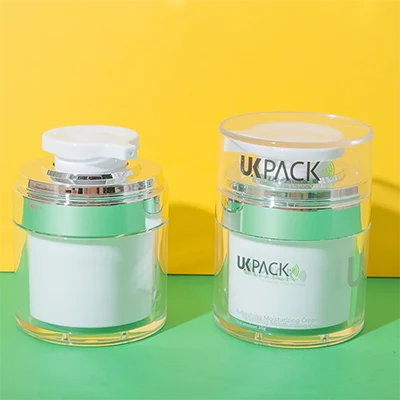 acrylic airless jar with electroplated collar 50g - 6