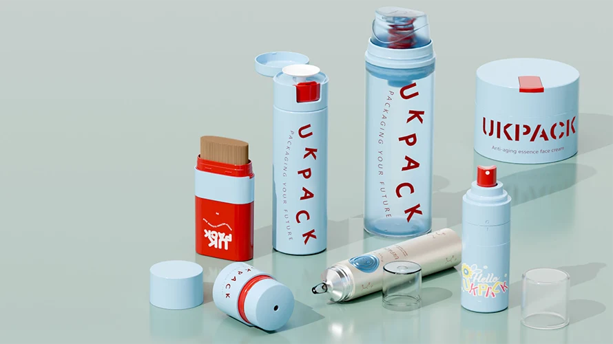 cosmetic packaging for small business using a coordinated bottle and jar system
