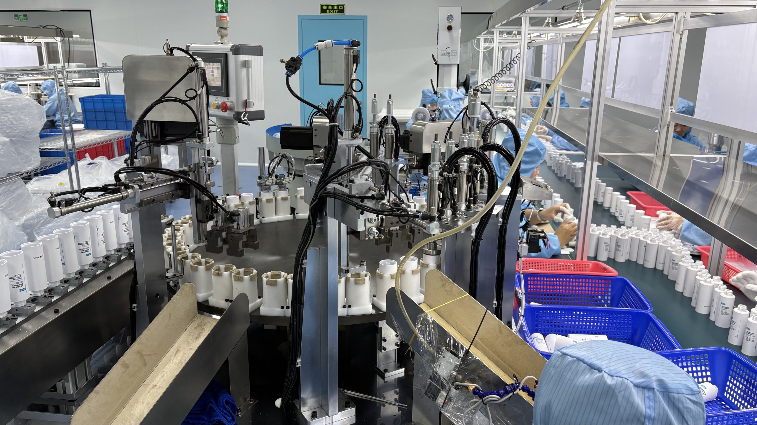 Automated Cosmetic Packaging Assembly Automated assembly line for cosmetic packaging