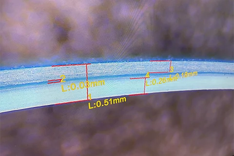 hand-cream-tube-wall-thickness-microscope-inspection hand-cream-tube-wall-thickness-microscope-inspection